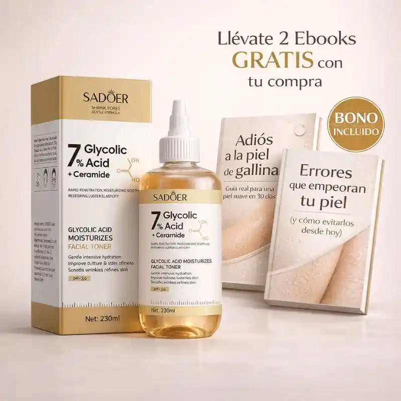 Ácido Glicólico al 7% – Mejora Textura, Atenúa Manchas y Suaviza + 2 EBOOCK GRATIS