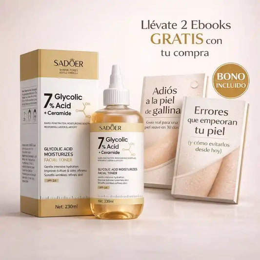 Ácido Glicólico al 7% – Mejora Textura, Atenúa Manchas y Suaviza + 2 EBOOCK GRATIS